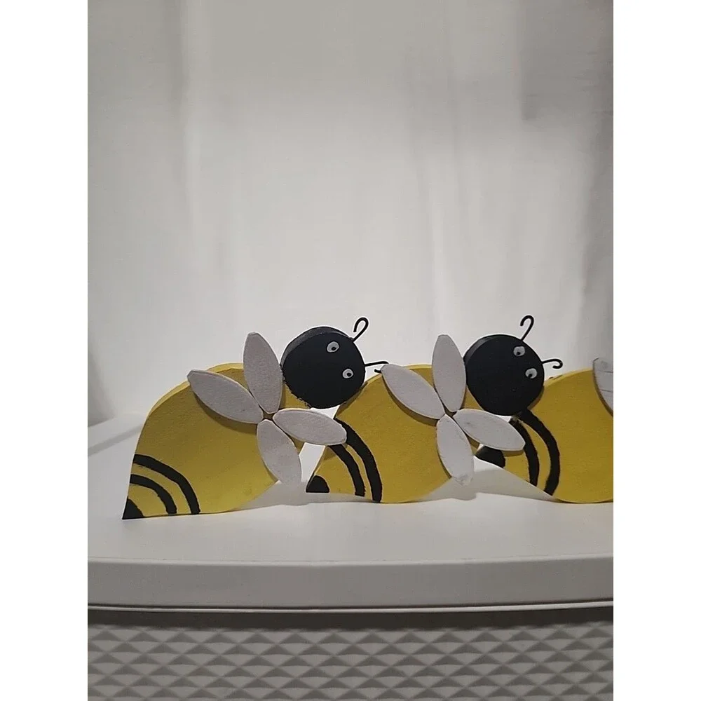 Bumble Bee hand cut and painted wooden yard decorations